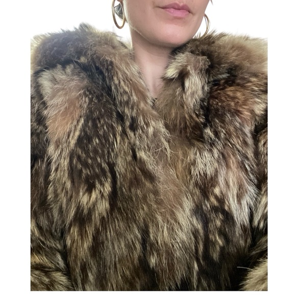 Vintage brown multi Fur Coat - Picture 2 of 11